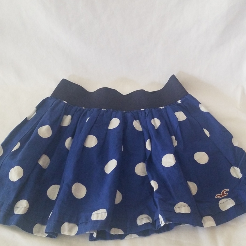 Hollister blue polka dot skirt
